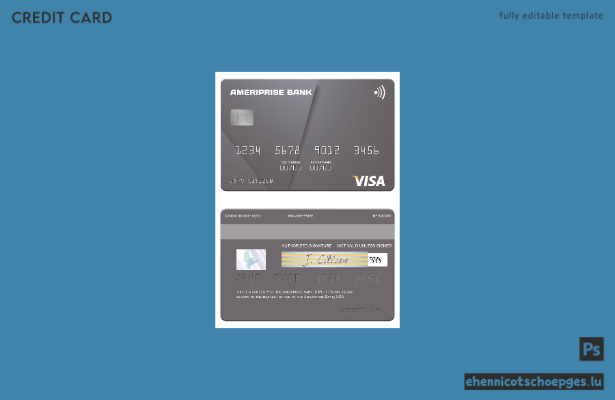 USA Ameriprise Bank Visa-Kartenbeispielvorschau